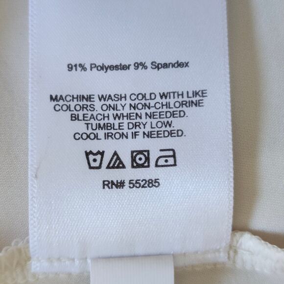 Express Ivory Ruched Puff-Sleeve Top with Peplum Size Small - Picture 6 of 10